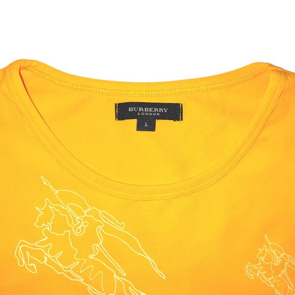 Burberry Yellow Graphic Print Cotton Sleeveless Shirt Women's Size L - Picture 2 of 7